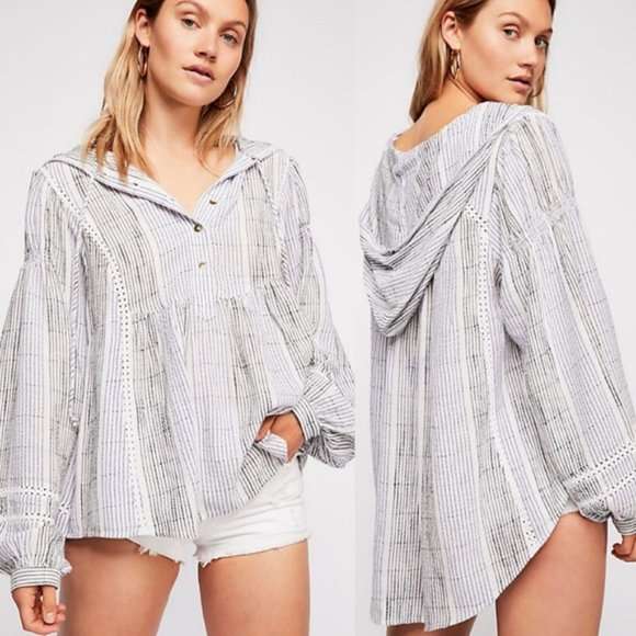 Free People Tops - Free People Baja Babe Striped Pullover Size Small